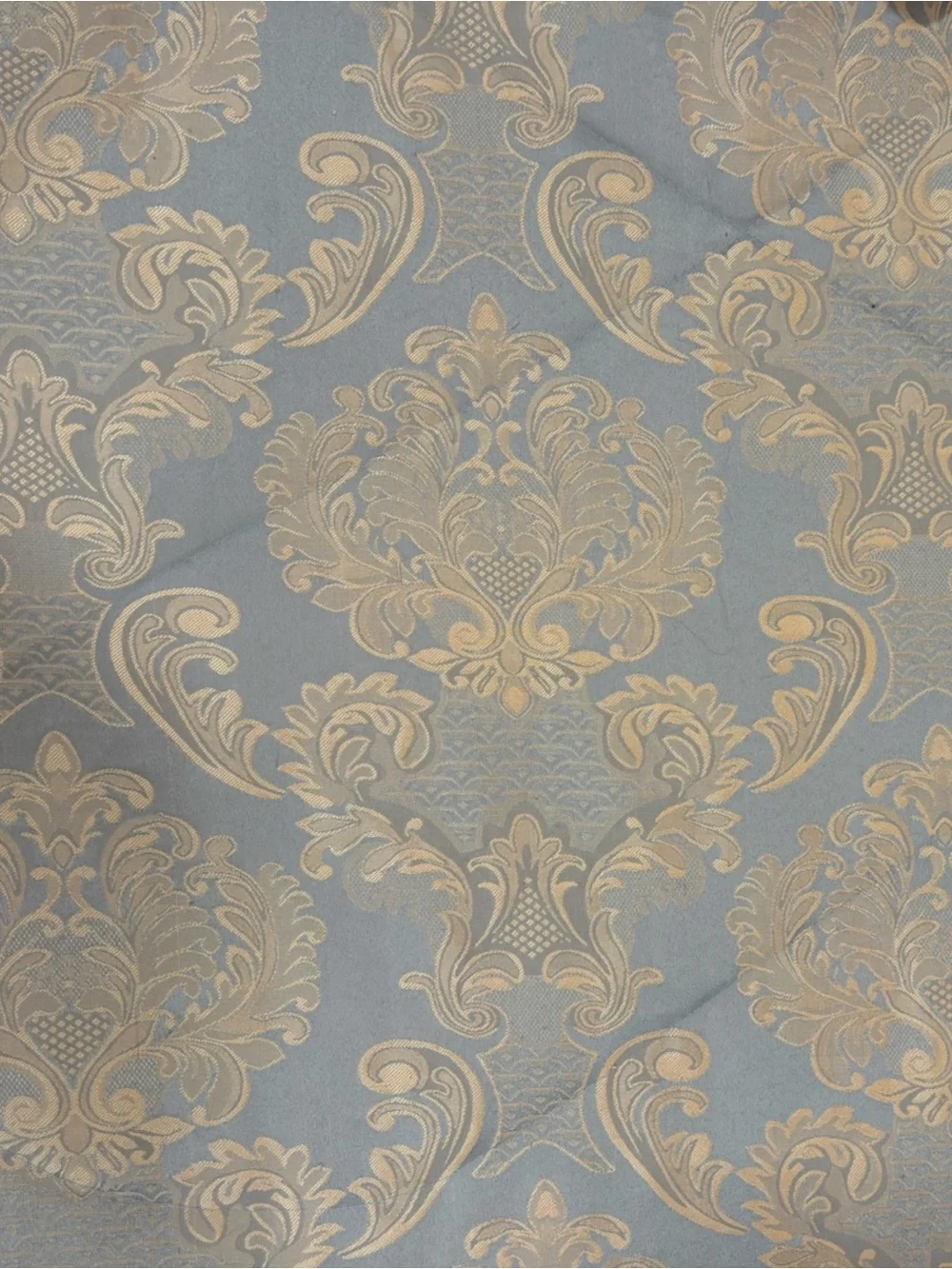 Luxury Vintage Blue Gold Beige Damask Comforter Set Grandmillennial